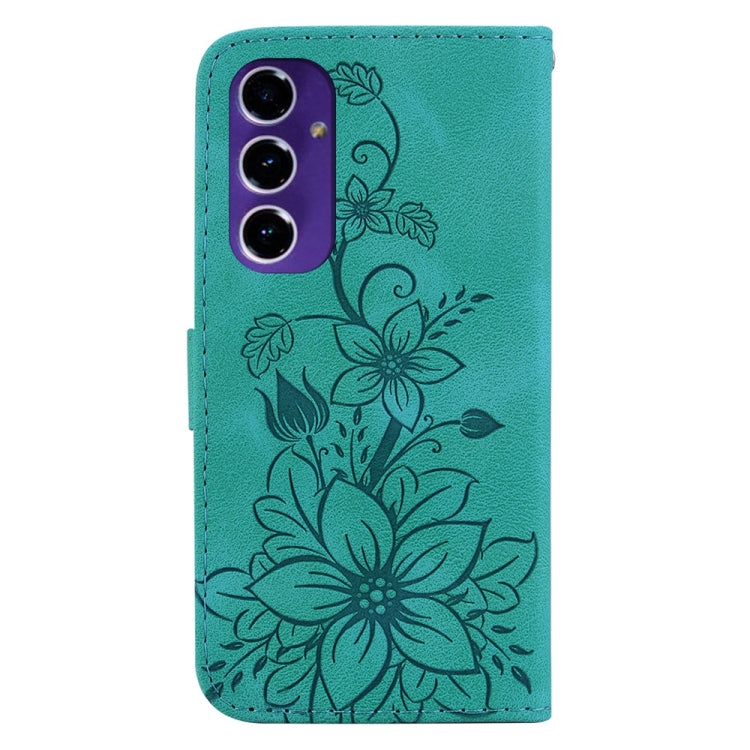 For Samsung Galaxy S24 FE 5G Lily Embossed Leather Phone Case