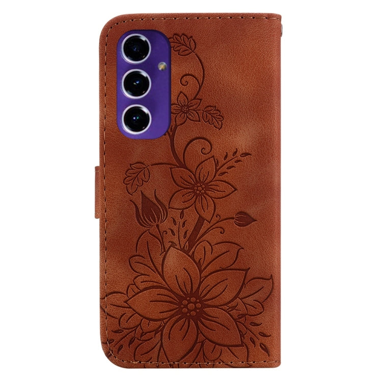 For Samsung Galaxy S24 FE 5G Lily Embossed Leather Phone Case