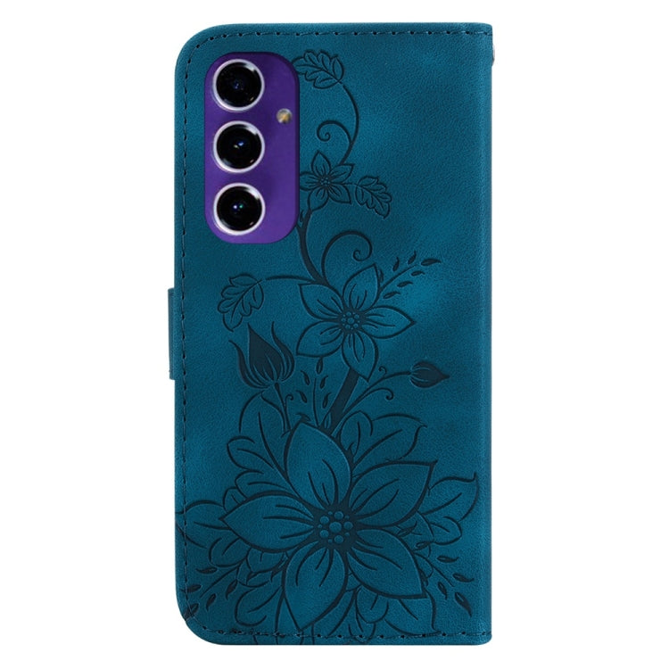 For Samsung Galaxy S24 FE 5G Lily Embossed Leather Phone Case
