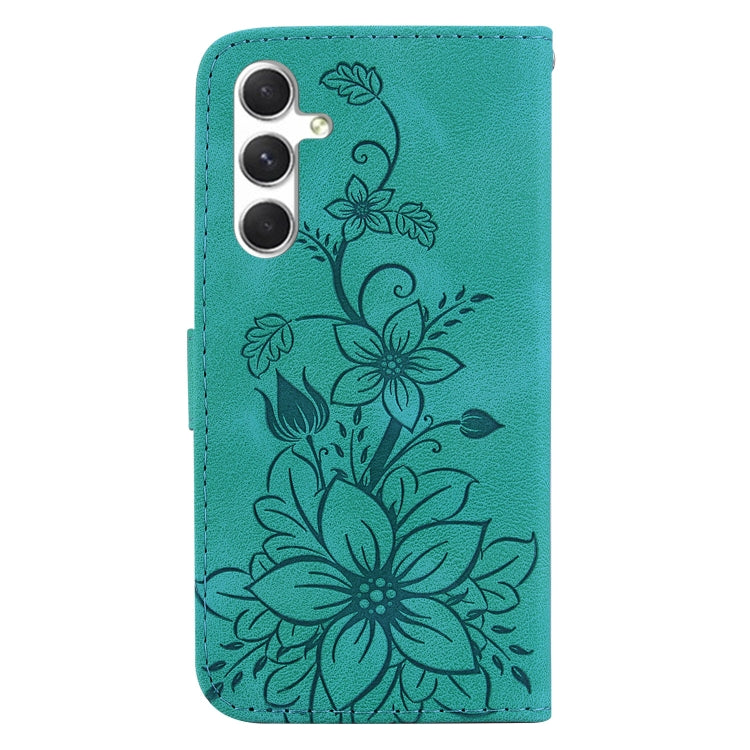For Samsung Galaxy S25+ 5G Lily Embossed Leather Phone Case