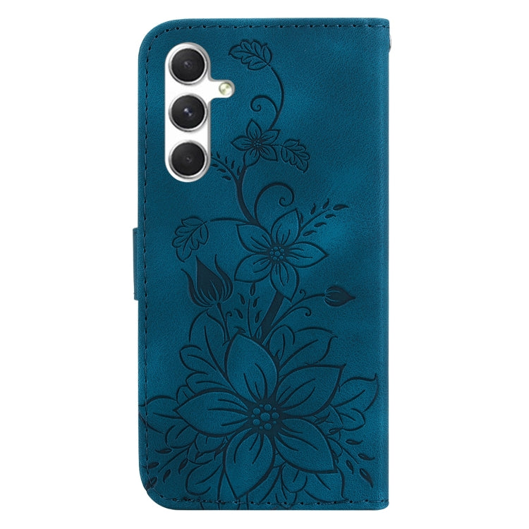 For Samsung Galaxy S25+ 5G Lily Embossed Leather Phone Case