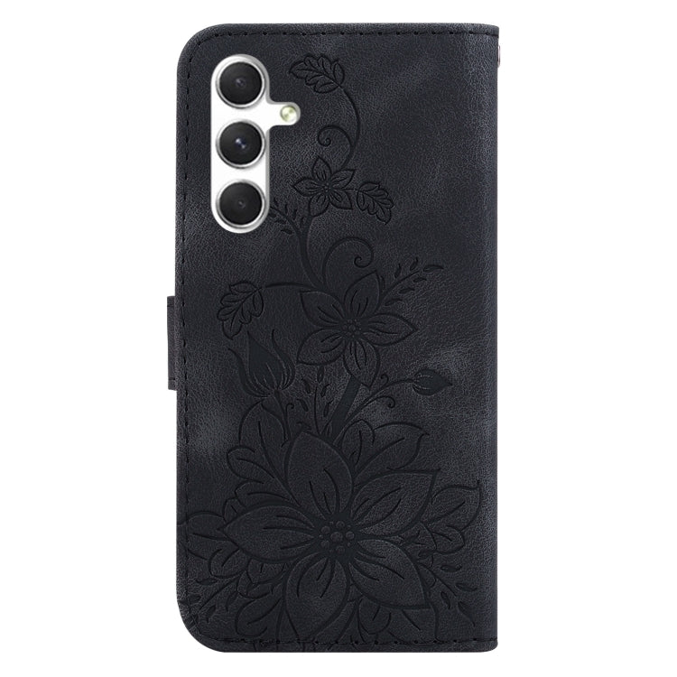 For Samsung Galaxy S25+ 5G Lily Embossed Leather Phone Case