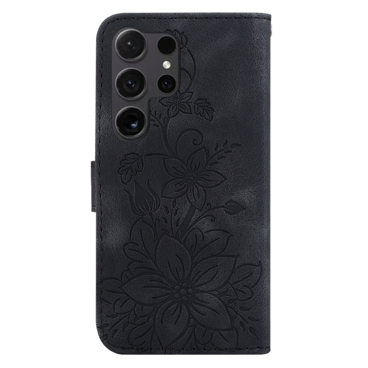 For Samsung Galaxy S25 Ultra 5G Lily Embossed Leather Phone Case