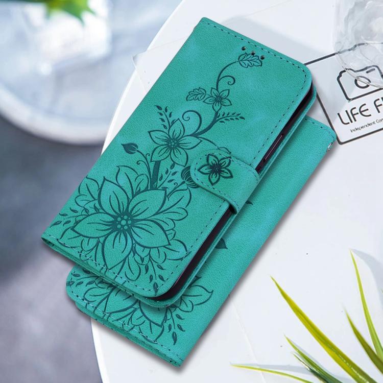 For Samsung Galaxy S25 Edge 5G Lily Embossed Leather Phone Case