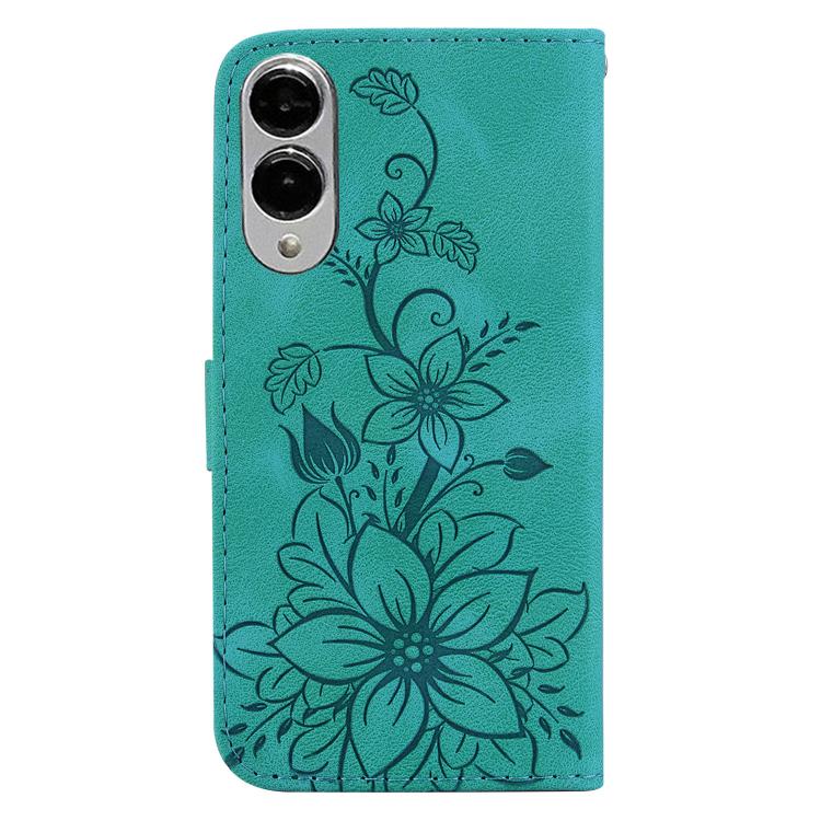For Samsung Galaxy S25 Edge 5G Lily Embossed Leather Phone Case