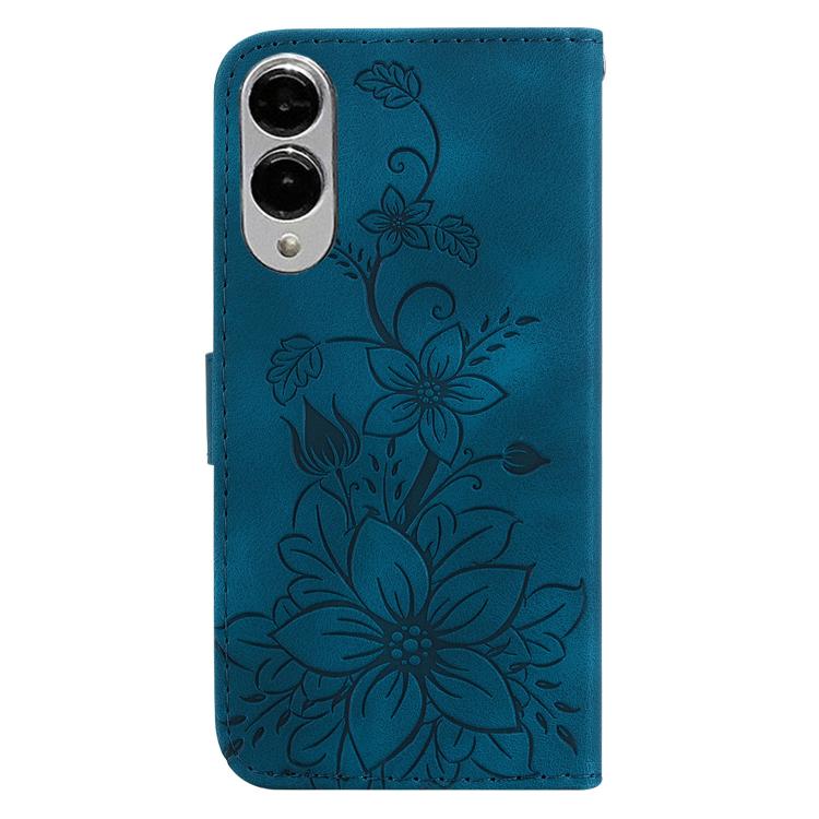 For Samsung Galaxy S25 Edge 5G Lily Embossed Leather Phone Case