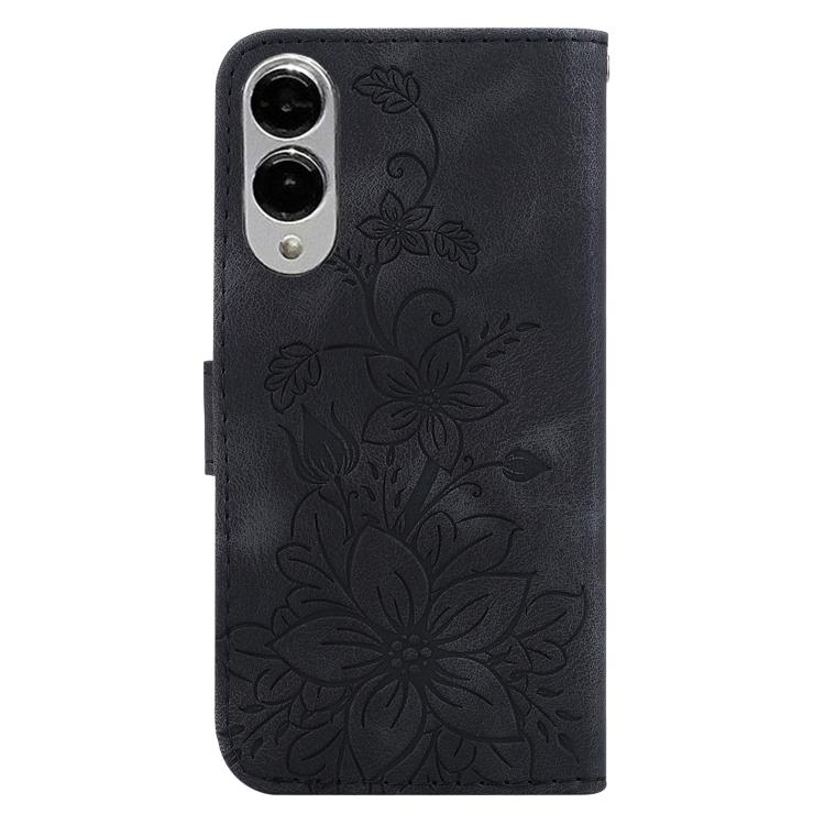 For Samsung Galaxy S25 Edge 5G Lily Embossed Leather Phone Case
