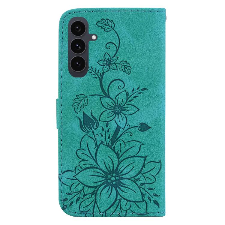 For Samsung Galaxy S25 FE 5G Lily Embossed Leather Phone Case