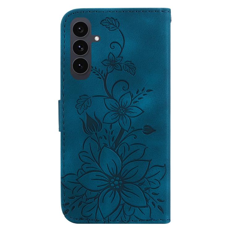 For Samsung Galaxy S25 FE 5G Lily Embossed Leather Phone Case