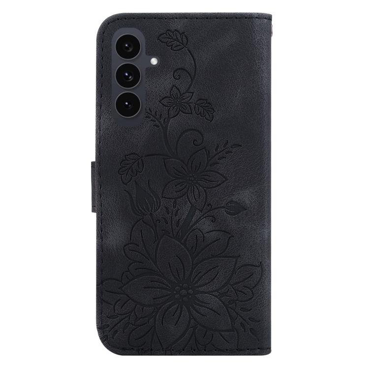 For Samsung Galaxy S25 FE 5G Lily Embossed Leather Phone Case
