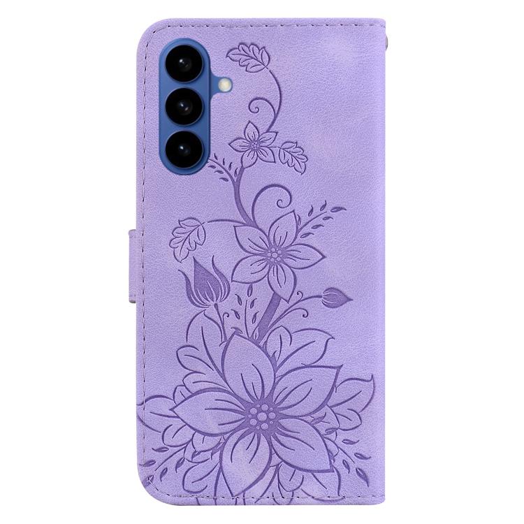 For Samsung Galaxy S26 5G Lily Embossed Leather Phone Case