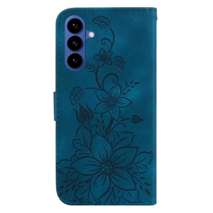 For Samsung Galaxy S26 5G Lily Embossed Leather Phone Case