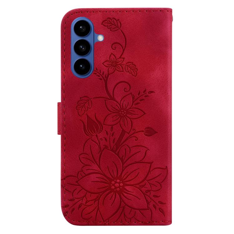 For Samsung Galaxy S26 5G Lily Embossed Leather Phone Case