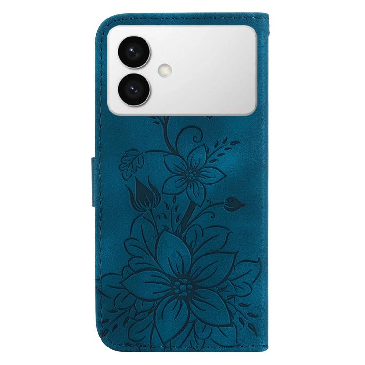 For Samsung Galaxy S26 Edge 5G Lily Embossed Leather Phone Case