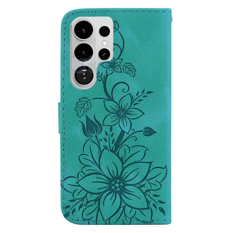 For Samsung Galaxy S26 Ultra 5G Lily Embossed Leather Phone Case
