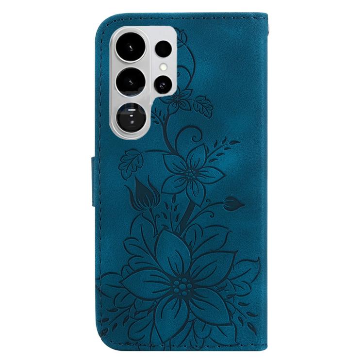 For Samsung Galaxy S26 Ultra 5G Lily Embossed Leather Phone Case
