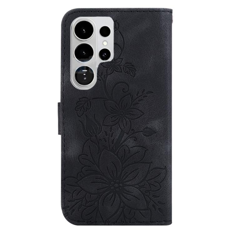 For Samsung Galaxy S26 Ultra 5G Lily Embossed Leather Phone Case