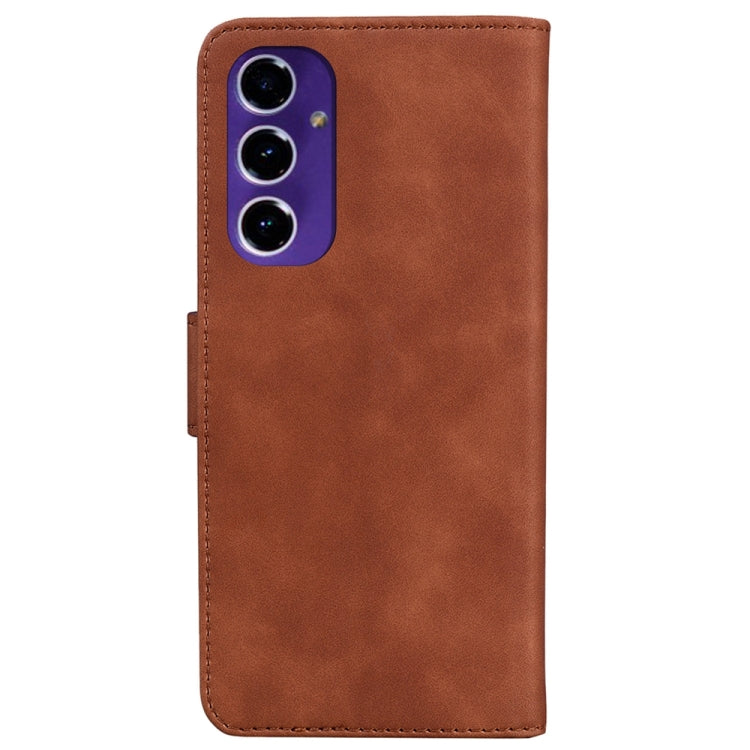 For Samsung Galaxy S24 FE 5G Skin Feel Pure Color Flip Leather Phone Case