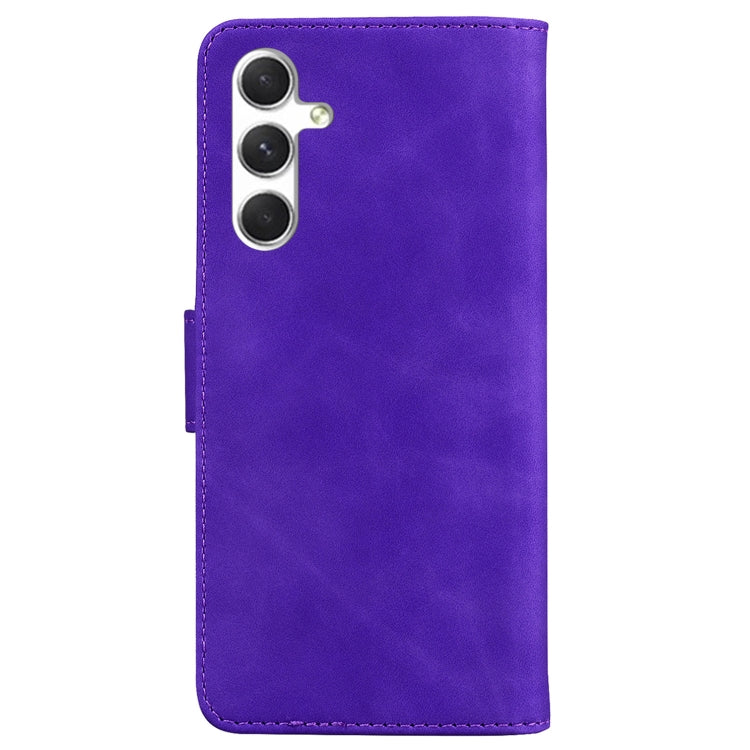 For Samsung Galaxy S25 5G Skin Feel Pure Color Flip Leather Phone Case