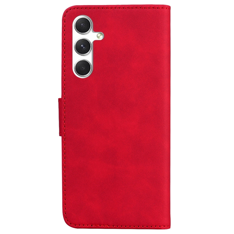 For Samsung Galaxy S25 5G Skin Feel Pure Color Flip Leather Phone Case