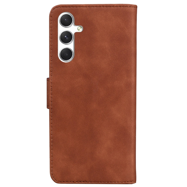 For Samsung Galaxy S25 5G Skin Feel Pure Color Flip Leather Phone Case