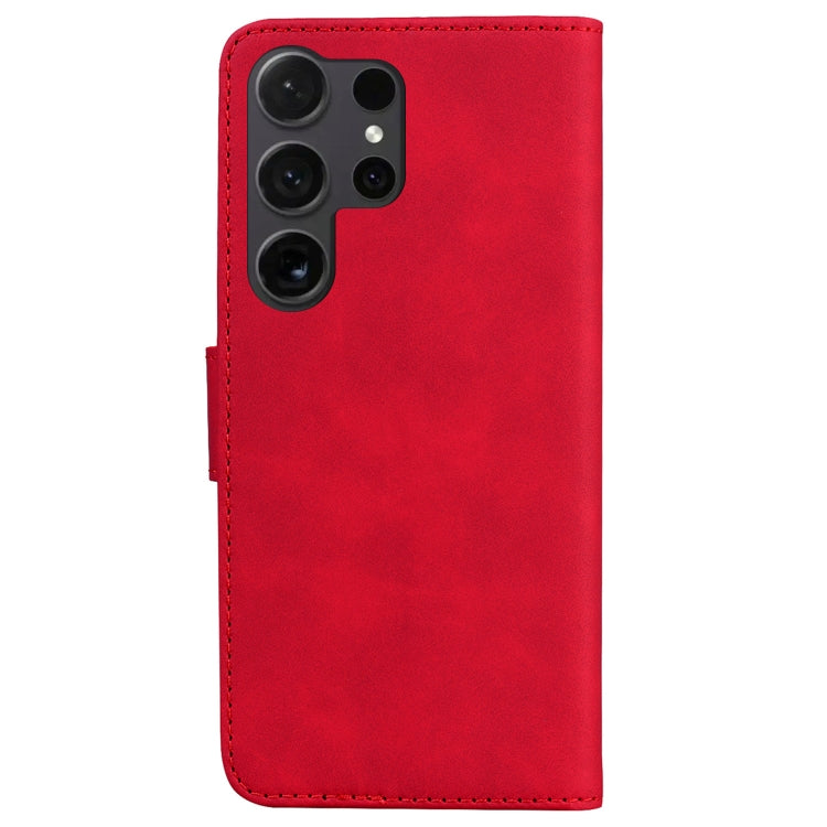 For Samsung Galaxy S25 Ultra 5G Skin Feel Pure Color Flip Leather Phone Case