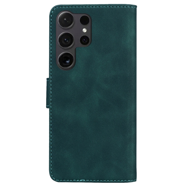 For Samsung Galaxy S25 Ultra 5G Skin Feel Pure Color Flip Leather Phone Case
