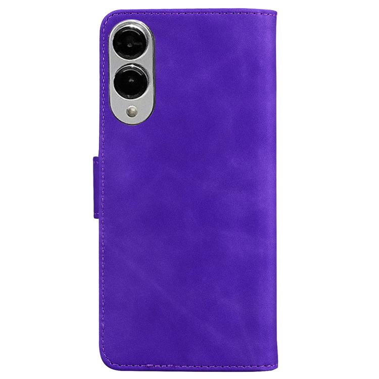 For Samsung Galaxy S25 Edge 5G Skin Feel Pure Color Flip Leather Phone Case