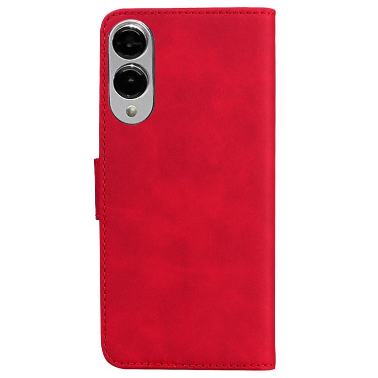 For Samsung Galaxy S25 Edge 5G Skin Feel Pure Color Flip Leather Phone Case