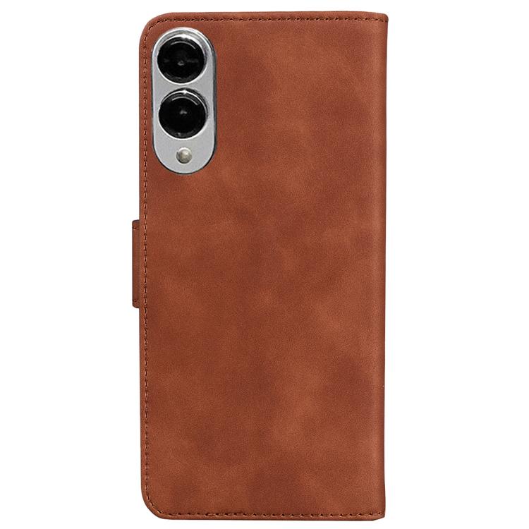 For Samsung Galaxy S25 Edge 5G Skin Feel Pure Color Flip Leather Phone Case