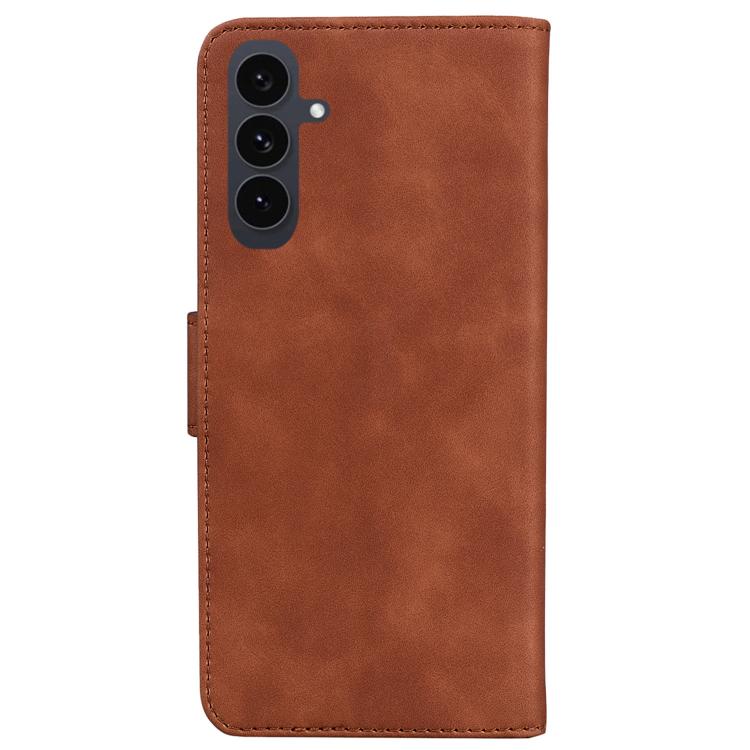 For Samsung Galaxy S25 FE 5G Skin Feel Pure Color Flip Leather Phone Case