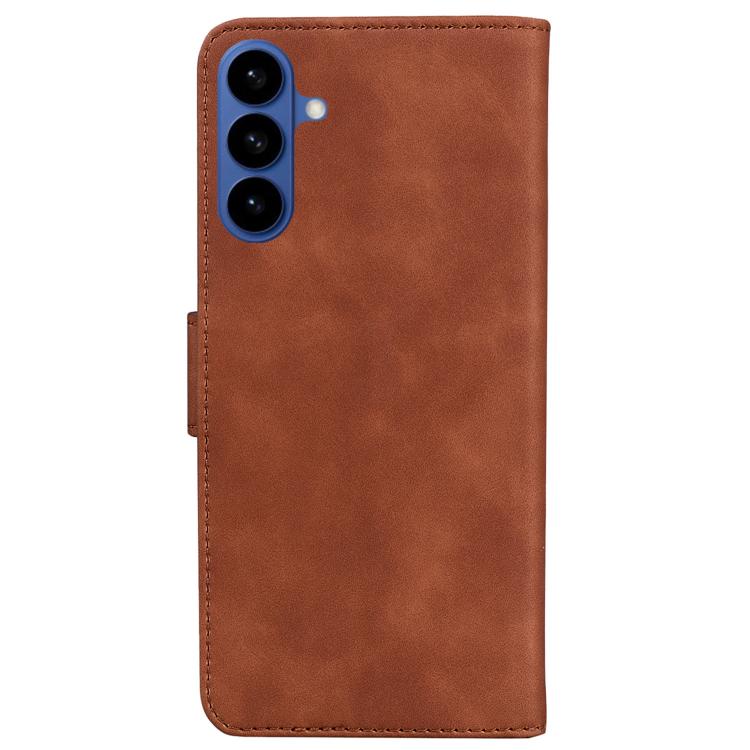 For Samsung Galaxy S26 5G Skin Feel Pure Color Flip Leather Phone Case