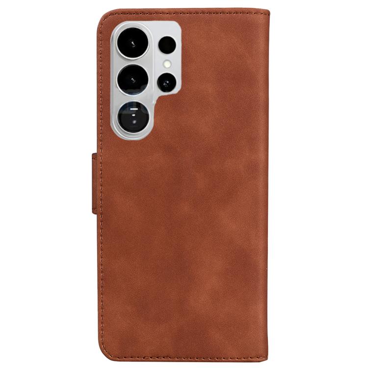 For Samsung Galaxy S26 Ultra 5G Skin Feel Pure Color Flip Leather Phone Case