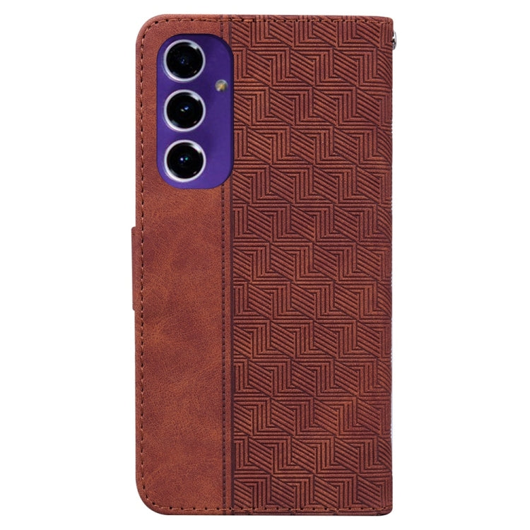 For Samsung Galaxy S24 FE 5G Geometric Embossed Leather Phone Case
