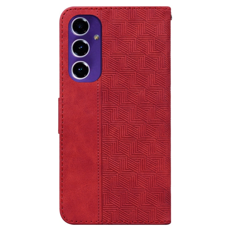 For Samsung Galaxy S24 FE 5G Geometric Embossed Leather Phone Case
