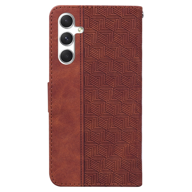 For Samsung Galaxy S25 5G Geometric Embossed Leather Phone Case