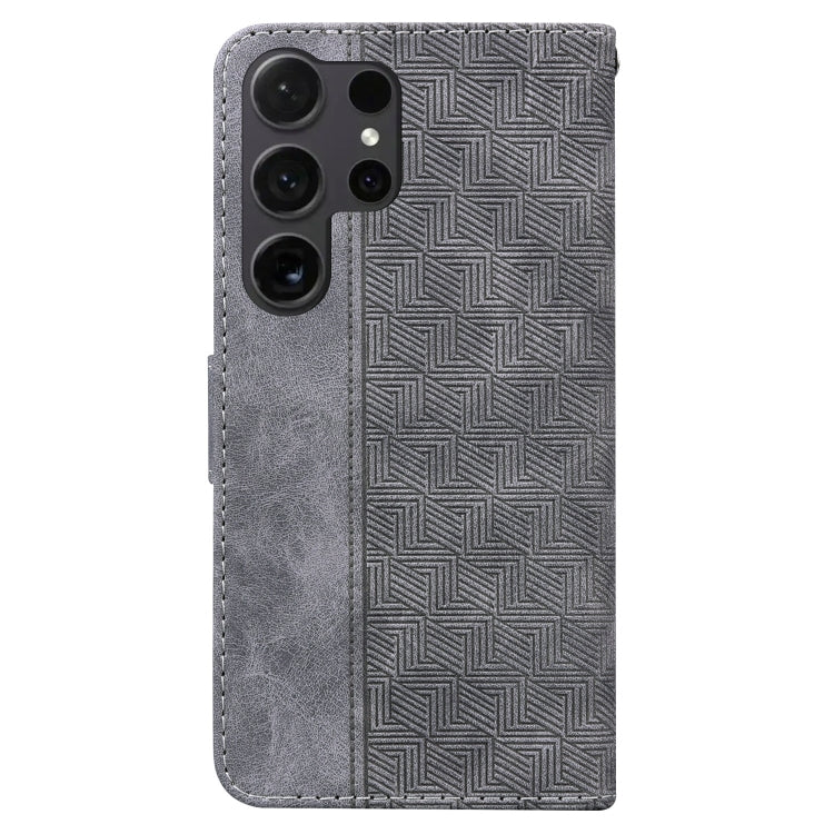 For Samsung Galaxy S25 Ultra 5G Geometric Embossed Leather Phone Case