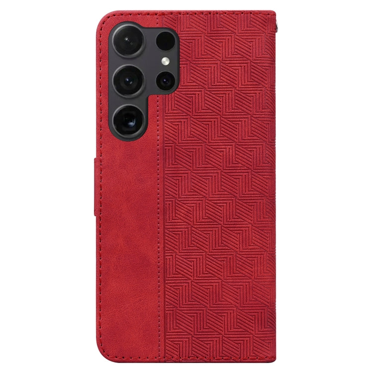 For Samsung Galaxy S25 Ultra 5G Geometric Embossed Leather Phone Case