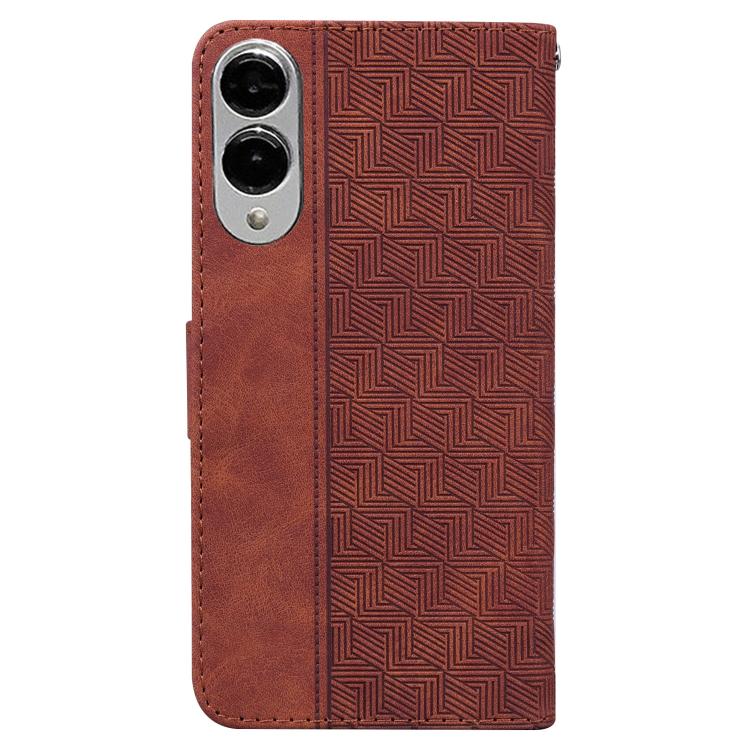 For Samsung Galaxy S25 Edge 5G Geometric Embossed Leather Phone Case