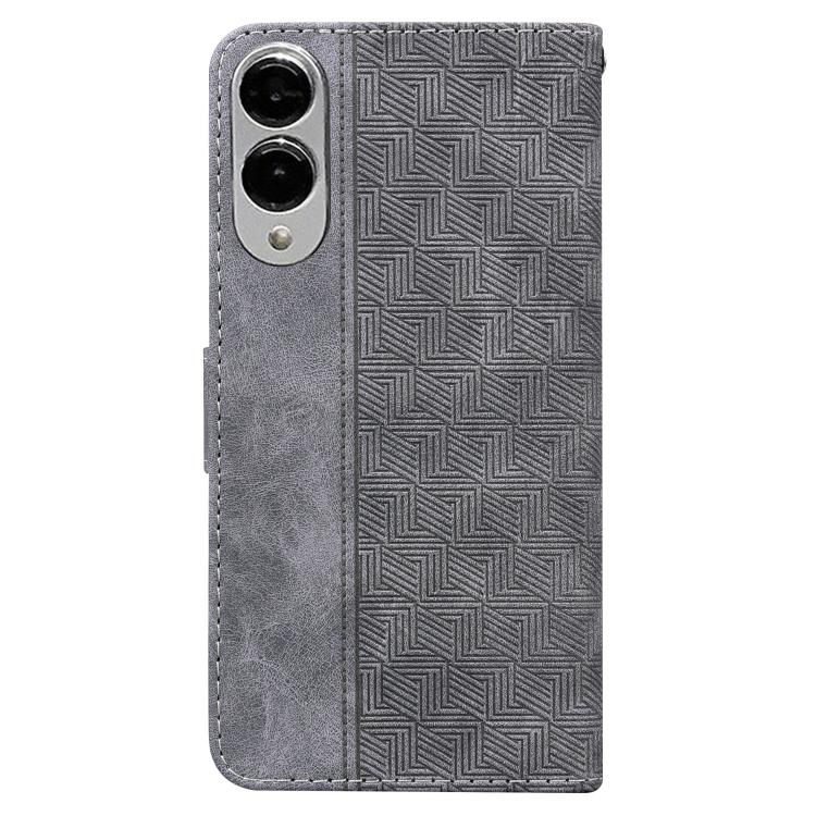 For Samsung Galaxy S25 Edge 5G Geometric Embossed Leather Phone Case
