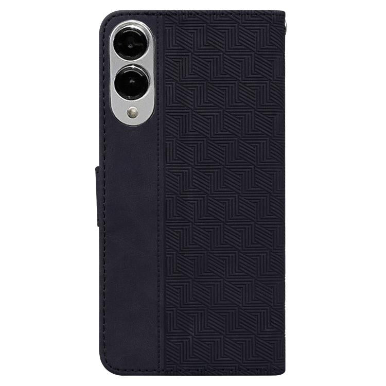 For Samsung Galaxy S25 Edge 5G Geometric Embossed Leather Phone Case