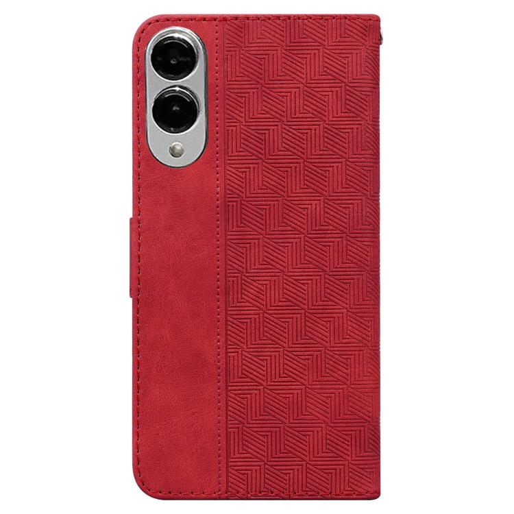 For Samsung Galaxy S25 Edge 5G Geometric Embossed Leather Phone Case