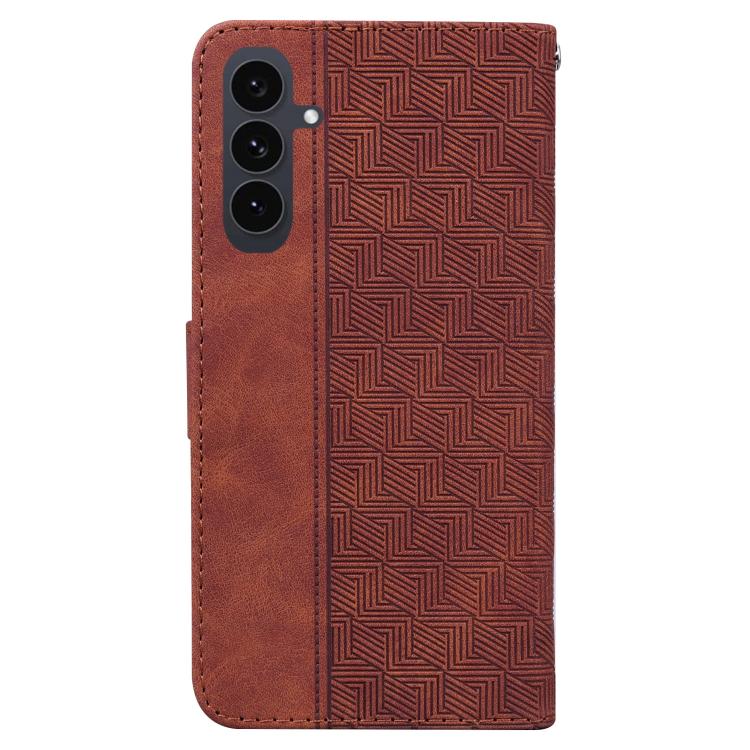 For Samsung Galaxy S25 FE 5G Geometric Embossed Leather Phone Case