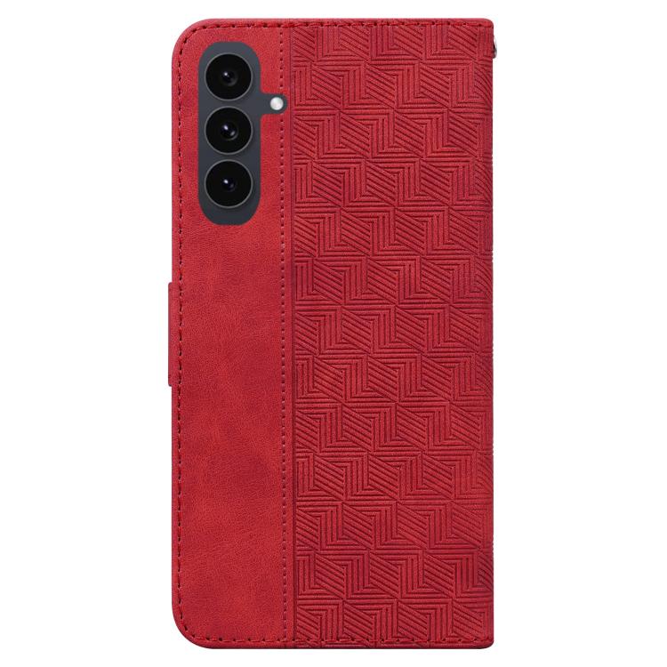 For Samsung Galaxy S25 FE 5G Geometric Embossed Leather Phone Case
