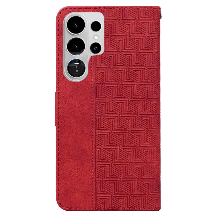 For Samsung Galaxy S26 Ultra 5G Geometric Embossed Leather Phone Case