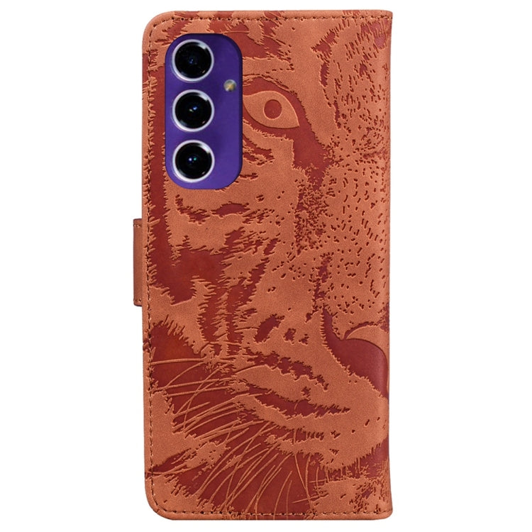 For Samsung Galaxy S24 FE 5G Tiger Embossing Pattern Flip Leather Phone Case