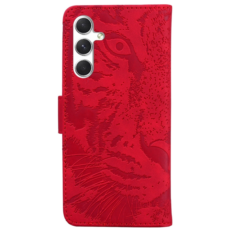 For Samsung Galaxy S25 5G Tiger Embossing Pattern Flip Leather Phone Case