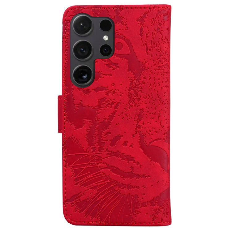 For Samsung Galaxy S25 Ultra 5G Tiger Embossing Pattern Flip Leather Phone Case