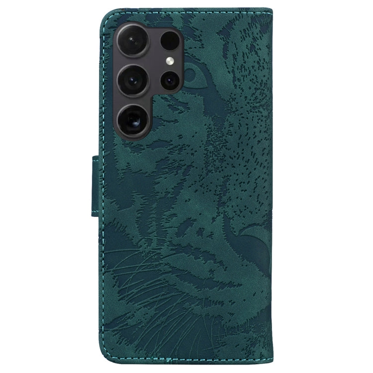 For Samsung Galaxy S25 Ultra 5G Tiger Embossing Pattern Flip Leather Phone Case