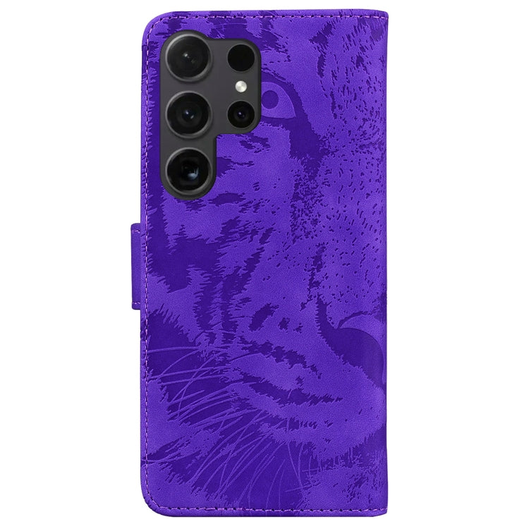 For Samsung Galaxy S25 Ultra 5G Tiger Embossing Pattern Flip Leather Phone Case
